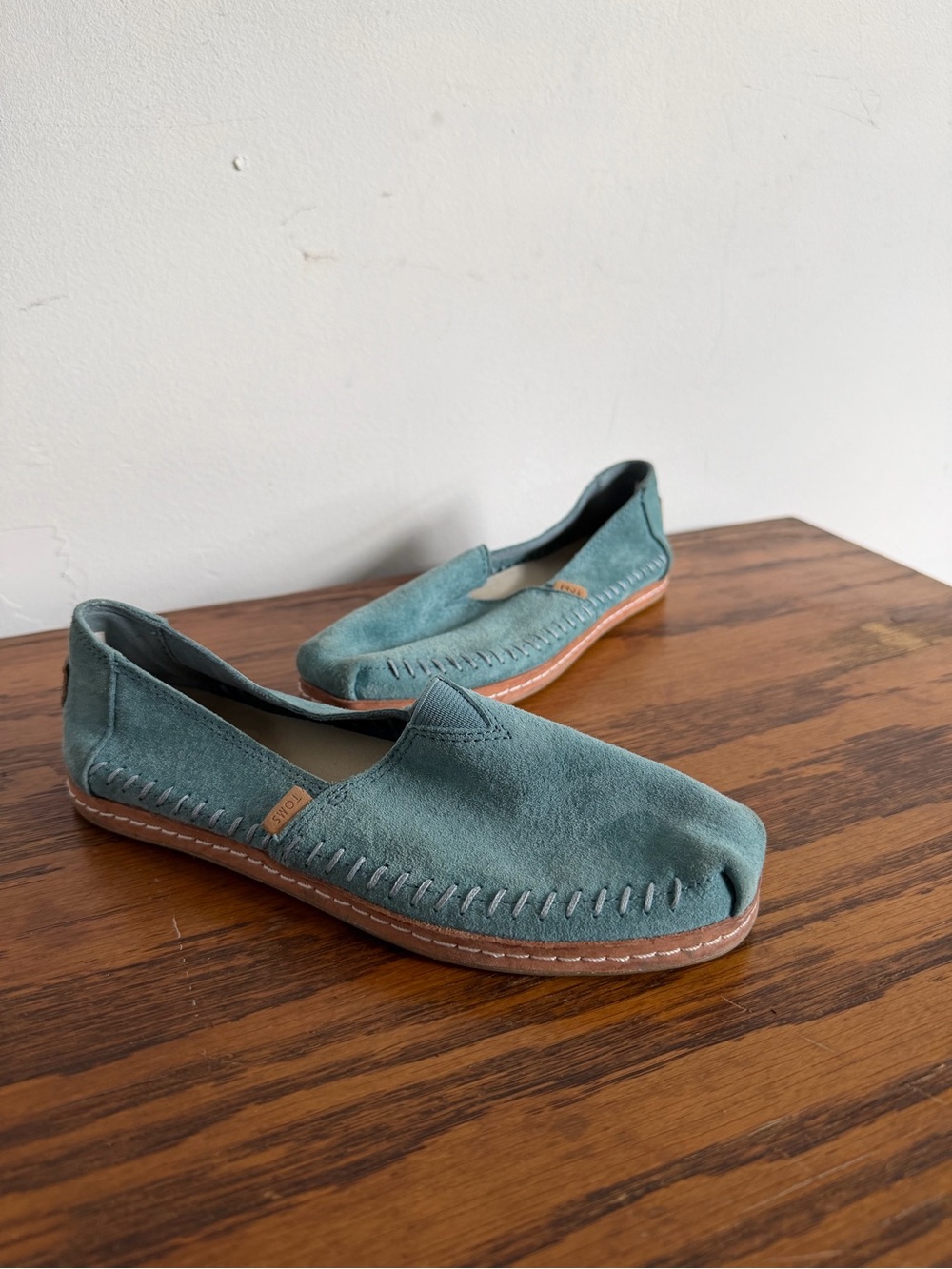 Toms Women's Suede Moccasins in Teal
